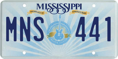 MS license plate MNS441