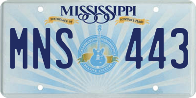 MS license plate MNS443