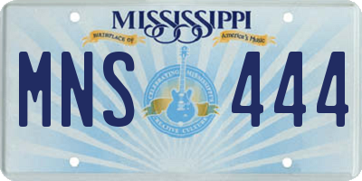 MS license plate MNS444