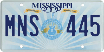 MS license plate MNS445
