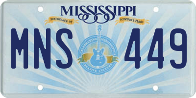 MS license plate MNS449