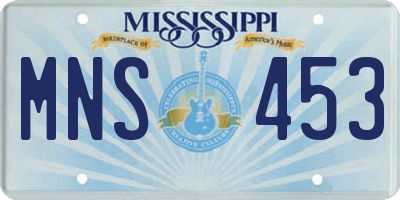 MS license plate MNS453