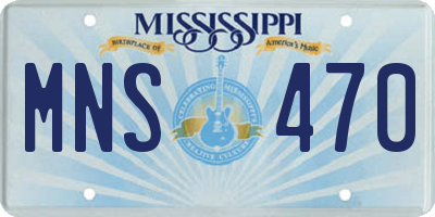 MS license plate MNS470