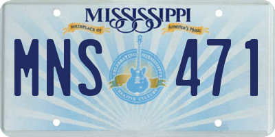 MS license plate MNS471
