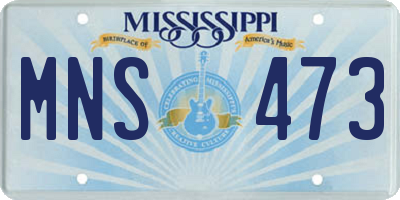 MS license plate MNS473