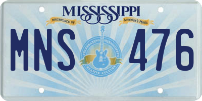 MS license plate MNS476