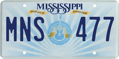 MS license plate MNS477