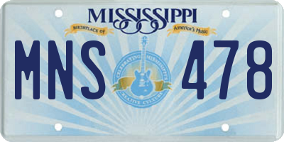 MS license plate MNS478