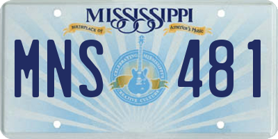 MS license plate MNS481