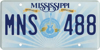 MS license plate MNS488