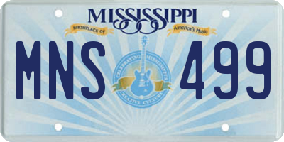 MS license plate MNS499