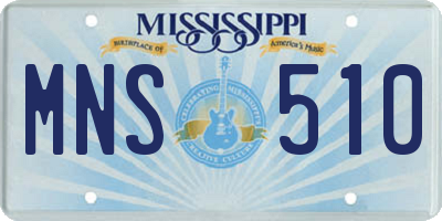 MS license plate MNS510