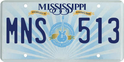 MS license plate MNS513
