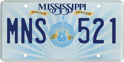 MS license plate MNS521