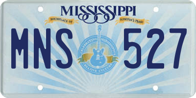 MS license plate MNS527
