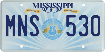 MS license plate MNS530