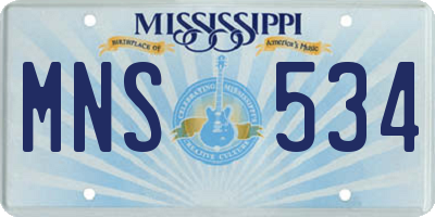 MS license plate MNS534