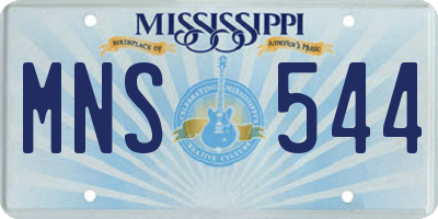 MS license plate MNS544