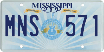 MS license plate MNS571