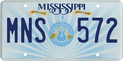 MS license plate MNS572