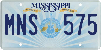 MS license plate MNS575