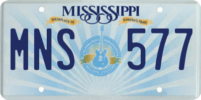 MS license plate MNS577