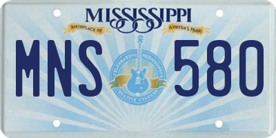 MS license plate MNS580