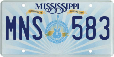 MS license plate MNS583