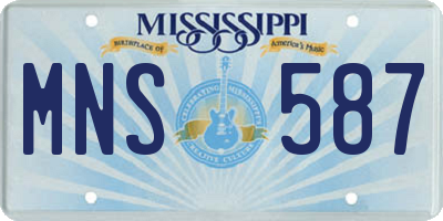 MS license plate MNS587