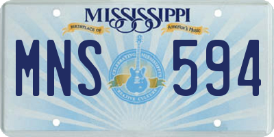 MS license plate MNS594