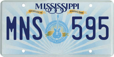 MS license plate MNS595
