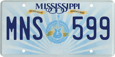 MS license plate MNS599
