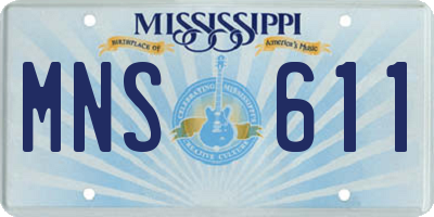 MS license plate MNS611