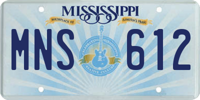 MS license plate MNS612