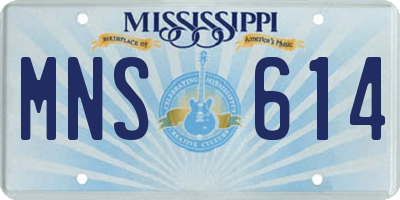 MS license plate MNS614