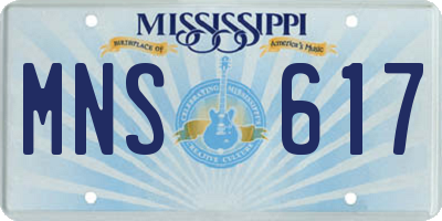 MS license plate MNS617