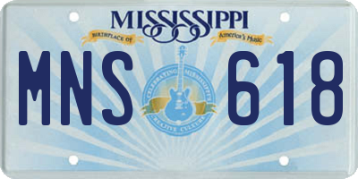 MS license plate MNS618