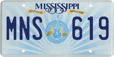 MS license plate MNS619