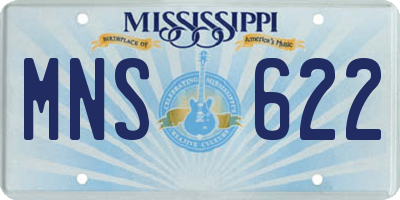 MS license plate MNS622
