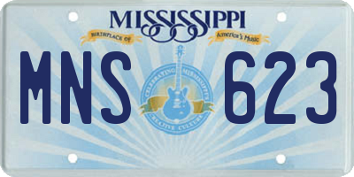 MS license plate MNS623