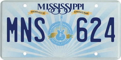 MS license plate MNS624