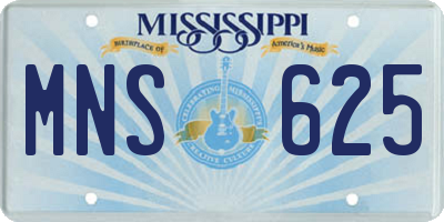 MS license plate MNS625