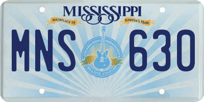 MS license plate MNS630