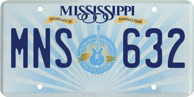 MS license plate MNS632