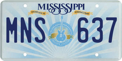 MS license plate MNS637