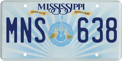 MS license plate MNS638