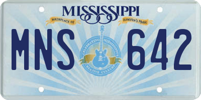 MS license plate MNS642