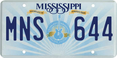 MS license plate MNS644