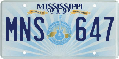 MS license plate MNS647