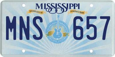 MS license plate MNS657